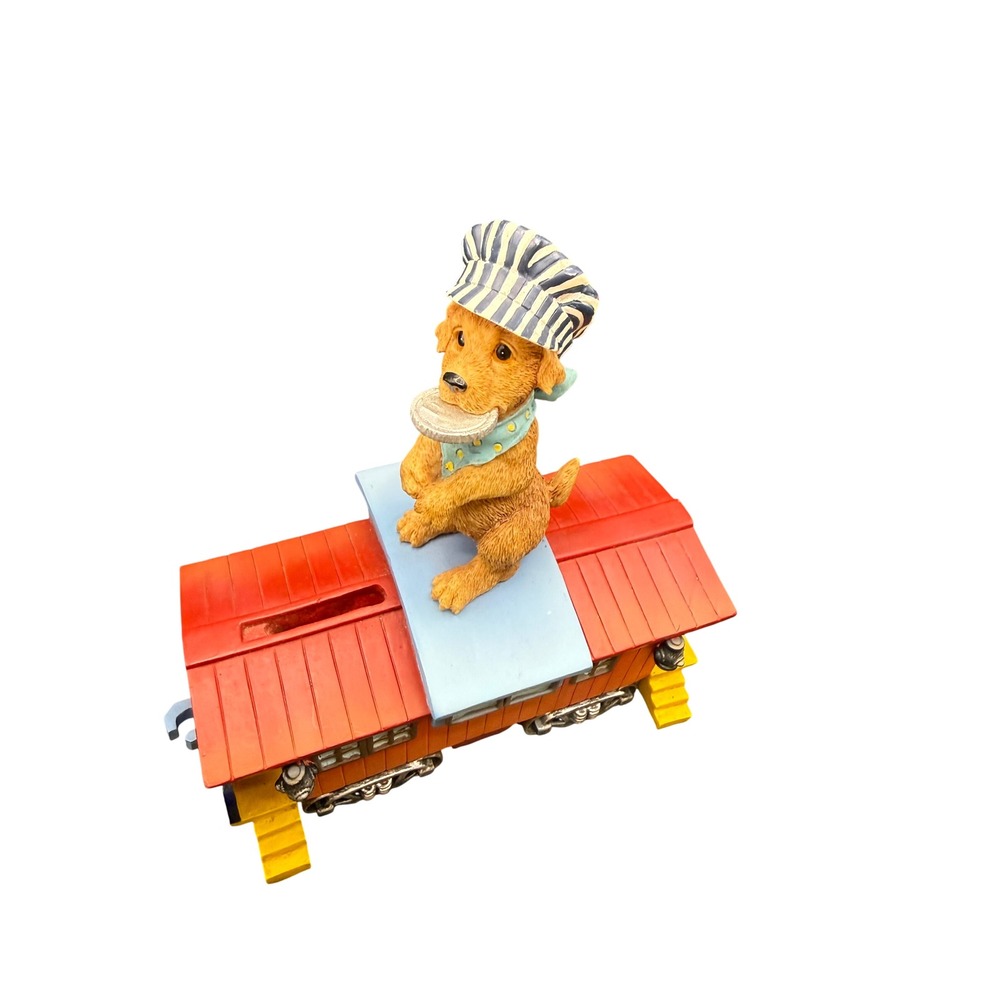 Westland Giftware Little Engineer Dog Train Caboose Coin Bank 10331 Steve Kehrli